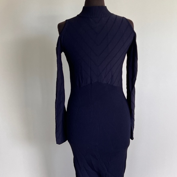 Manning Cartell Turtle Neck Navy Blue Maxi Dress Size Medium - Picture 8 of 14
